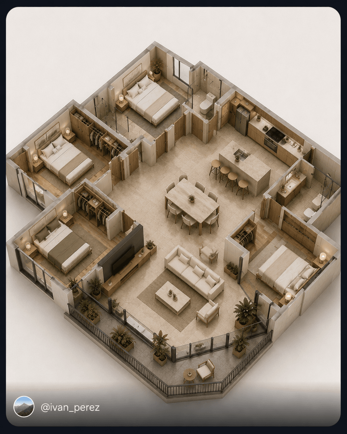 From floor plan to render